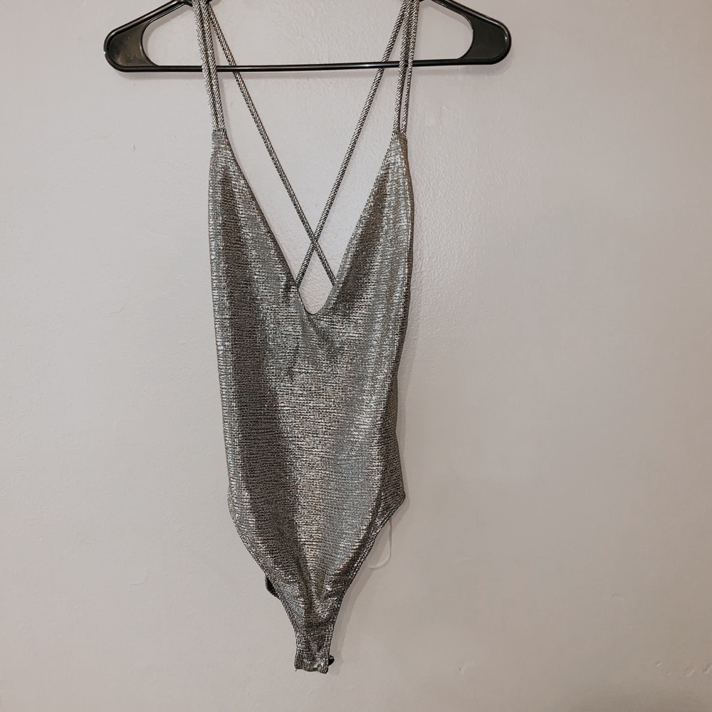 sparkly low cut bodysuit - perfect for raves!